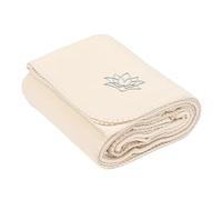 Bodhi ASANA Couverture de yoga Douce et chaude - Couvre-lit en polaire avec broderie lotus - 150 x 200 cm