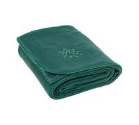 Bodhi ASANA Couverture de Yoga et Méditation - Douce et Chaude pour Shavasana - Polaire Avec Broderie Lotus - Jeté de Canapé - 150 x 200 cm - Vert Foncé