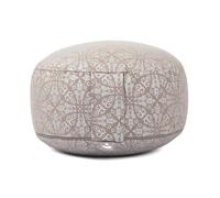 Bodhi Coussin de méditation RONDO | Housse amovible 100% coton | Rembourrage bio en épeautre | Hauteur 14-20 cm | Sangle de transport pratique | Collection Maharaja (RAJA/taupe-argent)
