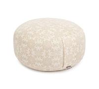 Bodhi Coussin de méditation Rondo | Housse Amovible en 100% Coton | Coussin de Yoga Garni d'épeautre Bio | Hauteur 14-20cm | Sangle de Transport Pratique | Collection Maharaja (Madurai, écru)