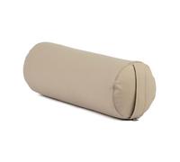 bodhi Coussin de yoga Eco - 100 % coton bio - Rouleau de yoga avec rembourrage en épeautre bio - Lavable - Coussin de yoga rond pour exercices de yoga restauratifs - Grand 65 x 20 cm (taupe clair)