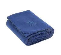 Bodhi Couverture de Yoga Asana Blanket | Couverture Douillette pour Shavasana (200 x 140 cm) | Couverture Polaire Chaude avec Broderie (Bleu foncé)