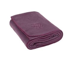 Bodhi Couverture de yoga - Douce et chaude - Couvre-lit en polaire avec broderie lotus - Couverture de méditation pour Shavasana - 150 x 200 cm - Violet