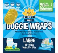Bodhi Dog Lot de 20 Couches jetables pour Chien mâle | Ajustement Super Absorbant et étanche | Bandages d'urine réglables de qualité supérieure avec contrôle de l'humidité et indicateur d'humidité |