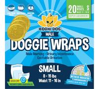 Bodhi Dog Lot de 20 Couches jetables pour Chien mâle | Ajustement Super Absorbant et étanche | Bandages d'urine réglables de qualité supérieure avec contrôle de l'humidité et indicateur d'humidité |