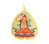 Bodhi en cuivre pour décoration de feuille avec huit gardiens, dieu jaune de la richesse, Ksitigarbha et Jambhala noir, statue de Bouddha en métal pour décoration d'intérieur et protection, doré (4