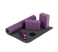 Bodhi - Kit yoga complet pour débutants FLOW avec tapis de yoga, brique et sangle, violet