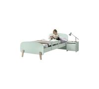 BODHI MINT - Lit 90x200cm avec Barrière de Lit + Chevet -