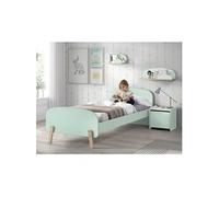 BODHI MINT - Lit 90x200cm + Chevet + 2 Etagères Murales - Altobuy Vert G