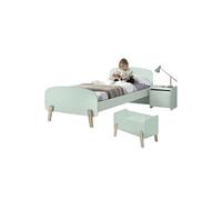 BODHI MINT - Lit 90x200cm + Chevet + Coffre à Jouets -