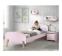 Lit 90x200cm + Chevet + 2 Etagères Murales - BODHI PINK -