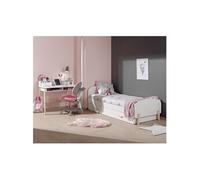 BODHI WHITE - Lit 90x200cm avec Tiroir de Lit + Bureau -