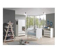 Lit Bébé 60x120cm + Pack Commode + Armoire 2P + Etagère - BODHI WHITE -