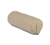Bodhi Yoga Mini Bolster Eco | Ø 14 cm | 100 % coton bio | Traversin avec coques de sarrasin | Coussin de yoga avec housse amovible et lavable | Rouleau de yoga pour méditation | Taupe clair