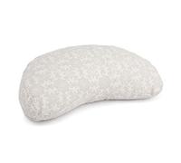 Bodhi Yogi Collection Maharaja Coussin de méditation en forme de croissant de lune, garni de cosses de sarrasin, avec housse amovible en coton, housse à motif, Écru / Maduri.