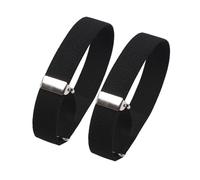 Bodhi2000 1 paire de brassards élastiques résistants à la rouille - Couleur unie - Pour manches de chemise - Réglable - Accessoires de vêtements - Pour homme et femme - Noir
