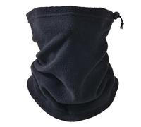 Bodhi2000 Guêtre de Cou d'Hiver Multifonctionnelle Tout en 1 en Polaire de Couleur Unie avec Design à Cordon d'Accordéon Épais pour Cyclisme Noir Taille Unique