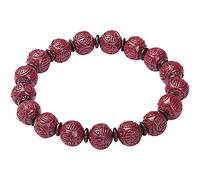 BODHIS Bracelet, Bracelet Naturel Porte-Bonheur Caractère Chinois Fu Charm Bracelet Rouge Cinabre Amulette Vacances A