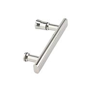 BODHIS Poignée de Porte en Verre pour Salle de Bain, Finition entièrement en Acier Inoxydable Poli, poignée de Porte en Verre à Pousser et à Tirer, remplace l'ancienne ou la DAMA
