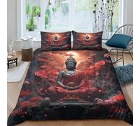 Bodhisattva Housse De Couette，Convient Pour Enfants Filles Adultes，Confortable Et Facile À Entretenir Statue de Bouddha Parure，3 Pièces Microfibre Duvet Cover，aie D'oreiller Drap Grand（220x240cm）