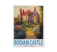 Bodiam Castle East Sussex，Puzzle 1000 Pieces of Paper Puzzles Suitable for Adults Children Families Stress Relief Puzzle Games（50x70cm）-FC95