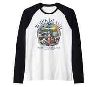 Bodie Island Phare en Caroline du Nord Octopus 1803 Bleu Manche Raglan