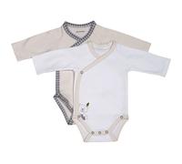 Lot de 2 bodies blanc/beige naissance Timouki - Sauthon