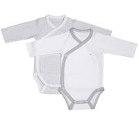Bodies bébé à manches longues lot de 2 blanc/gris 1M(54CM)