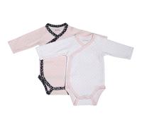 Bodies bébé à manches longues lot de 2 rose/blanc 1M(54CM)