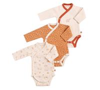 Bodies bébé croisés à manches longues lot de 3 - orsino beige/marron NAISSANCE(50CM)