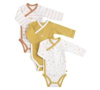 Sauthon - Body bébé coton manches longues Lot de 3 Jaune/Blanc 3M (60 cm)