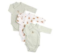 Bodies bébé manches longues en coton lot de 3 vert 6 mois