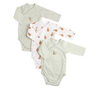 Bodies bébé manches longues en coton lot de 3 vert 0 mois