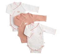 Bodies bébé manches longues en coton lot de 3 (Rose, 3 Mois)