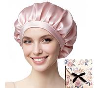 Bodiiwuliu Bonnet en Soie pour Femme Respirant Réutilisable, Bonnet Soie Cheveux Nuit Reglable, Ajustable Élastique Antidérapant, Convient à la Plupart des Types de Cheveux
