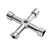 Bodiiwuliu Multifonction 4 façons Universal Triangle Clé,multifonction, clé à interrupteur croisé universel, pour Ascenseurs, Armoires Electriques, Vannes (Argent)