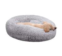 BODISEINT Lit en Fausse Fourrure pour Chien et Chat - Lit Rond Anti-anxiété en Forme de Donut apaisant pour Chien et Chat de Taille Moyenne - 71,1 cm P x 20,3 cm H, Gris Clair