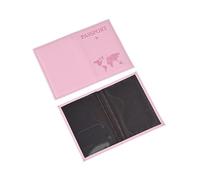 BODOBTF Couverture de passeport de voyage imprimée carte pour homme et femme - Porte-passeport - Porte-carte d'identité - Clip pour billet d'avion - Accessoires de voyage, rose, Taille unique