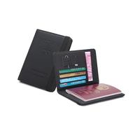 BODOBTF Couverture de passeport en cuir avec bande élastique pour homme et femme, Noir , Taille unique