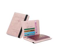 BODOBTF Couverture de passeport en cuir avec bande élastique pour homme et femme, rose, Taille unique
