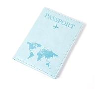 BODOBTF Étui de passeport d'avion pour femmes et hommes, étui de passeport de voyage, porte-passeport, porte-monnaie pour fille, Skybluemap, Taille unique