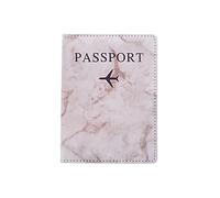 BODOBTF Étui de protection tendance pour passeport - Motif lettre brodée - Portefeuille - En cuir synthétique - Unisexe, Marbré, Taille unique