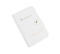 BODOBTF Étui multifonction en cuir PU pour passeport - Accessoires de voyage - Porte-passeport - Porte-tickets - Femelle, blanc, Taille unique