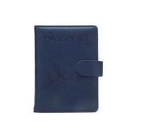 BODOBTF Étui portefeuille antivol pour passeport tourisme mondial pour homme et femme, bleu, Taille unique