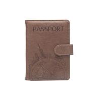 BODOBTF Étui portefeuille antivol pour passeport tourisme mondial pour homme et femme, café, Taille unique