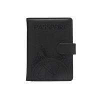 BODOBTF Étui portefeuille antivol pour passeport tourisme mondial pour homme et femme, Noir , Taille unique