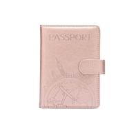 BODOBTF Étui portefeuille antivol pour passeport tourisme mondial pour homme et femme, rose, Taille unique