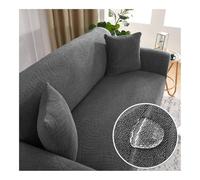 BODOBTF Housse de canapé jacquard épais pour salon 1/2/3/4 places - Housse de canapé d'angle élastique en forme de L (gris foncé, 4 places 235-300 cm)