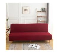 BODOBTF Housse de canapé-lit sans accoudoirs, élastique, pas cher, lavable et amovible - Couleur unie - Bordeaux - Taille L 185-210 cm