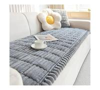 BODOBTF Housse de canapé matelassée en velours côtelé - Chaude et épaisse - En forme de L - Antidérapante - Gris clair, 60 x 210 cm